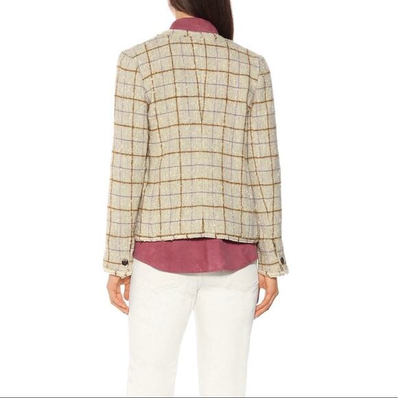 ISABEL MARANT ÉTOILE Lyra wool-blend tweed jacket size 38 S beige SW - Picture 3 of 12